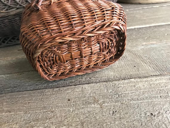 French Tiny Panier de Ferme, Miniature Basket, Na… - image 10