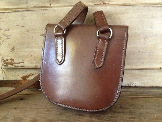 Brown Leather Crossbody Messenger Saddle Bag Mark… - image 3