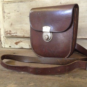 Brown Leather Crossbody Messenger Saddle Bag Market Trader Vendor Bus Conductor