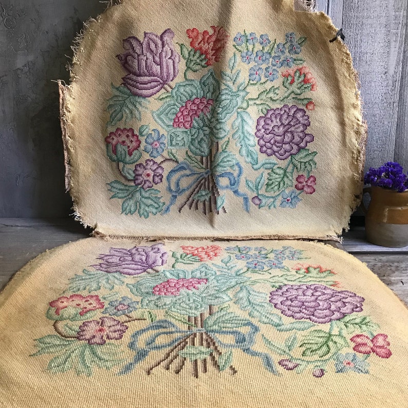 Floral Tapestry Needlepoint Chair Seat Covers Carpet Bag Etsy