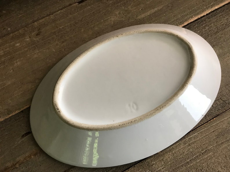 1 French White Serving Platter, Porcelain, Ironstone, Oval Serving Dish, 11 inch, Made in France, French Farmhouse Cuisine image 3