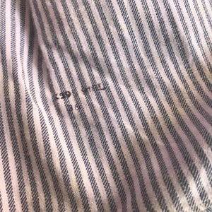 French Edwardian Chemise, Mens Dress Shirt, French Cuff, Indigo Stripe Cotton, 100k Chemises Original Paris Label image 10