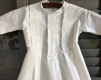 Edwardian Christening Gown, Fine Cotton Eyelet Lace, Country Baby