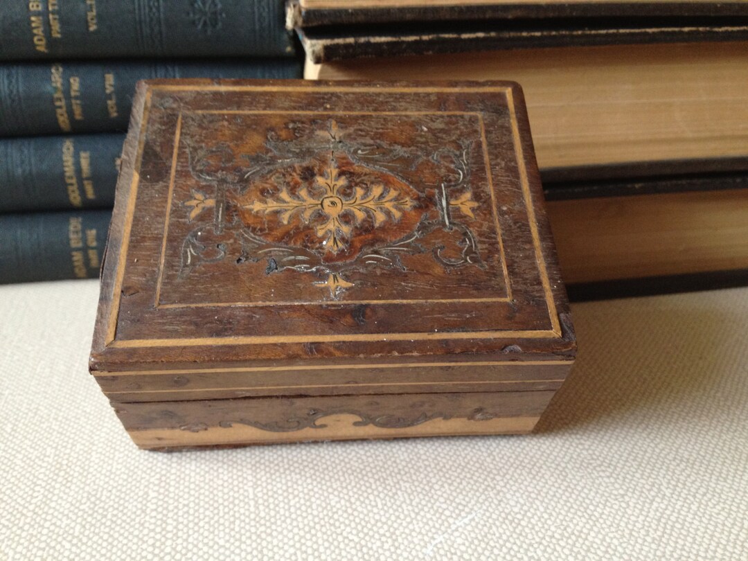 Vintage Wood Inlay Trinket Snuff Box ~ Card Box ~ Jewelry - Etsy