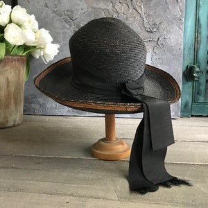 Cappello di paglia edoardiano Antico stile abbaziale del centro