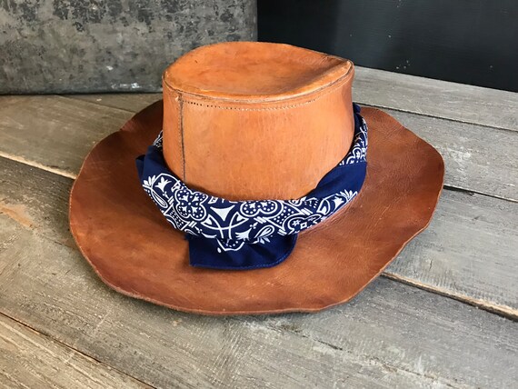 Rustic Leather Hat, Southwestern Cowboy Rancher H… - image 6