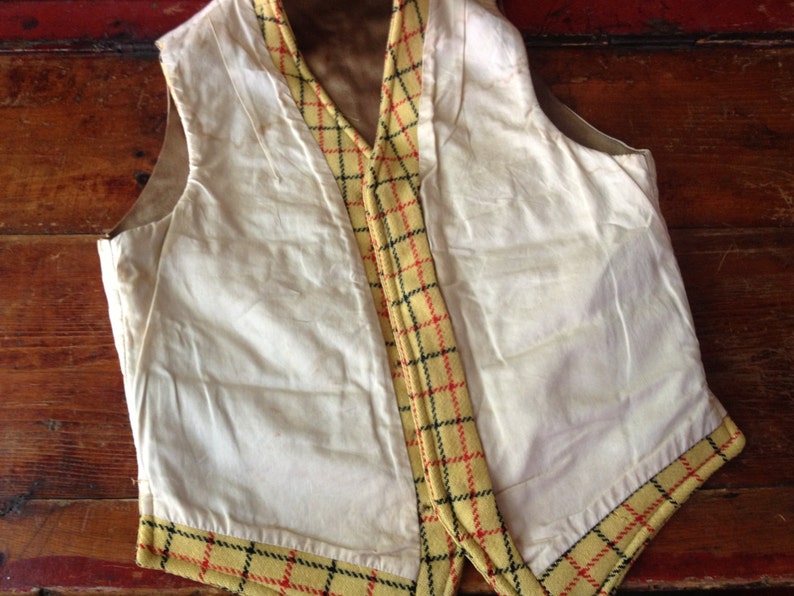 1928 Boys Wool Waistcoat Vest, England, Master of The Devon and Somerset Staghounds Sons, Rare Handmade Wool Vest image 5