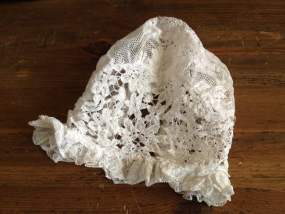 1800s French Lace Baby Bonnet Childs Hat - image 4