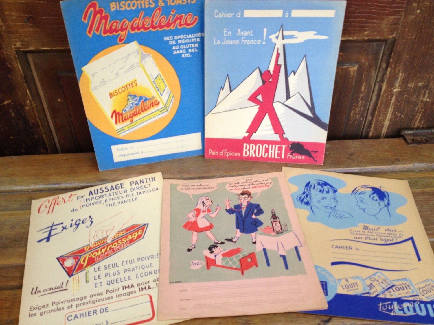1950s French Advertisement Posters Exercise Book Covers Etsy