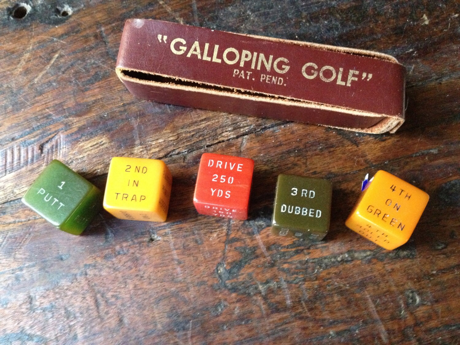 Galloping Golf Dice Game Bakelite in Leather Case Original - Etsy