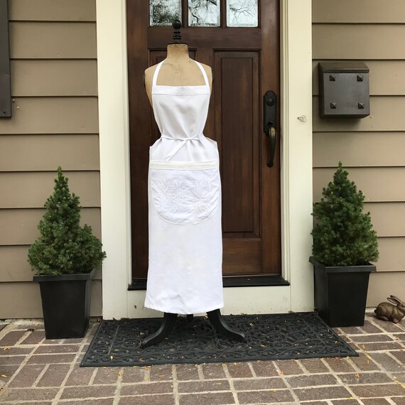 French White Linen Apron, Chef, Cook, Baker, French F… Gem