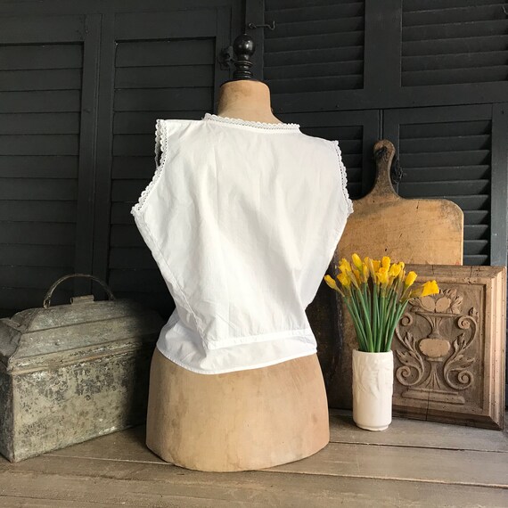 French White Cotton Lace Camisole, Cache Corset, … - image 6