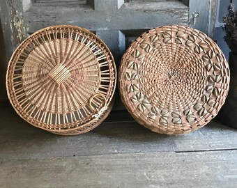 Antique Sewing Basket, Sewing Notions Basket, Sold by Each, 2 Available