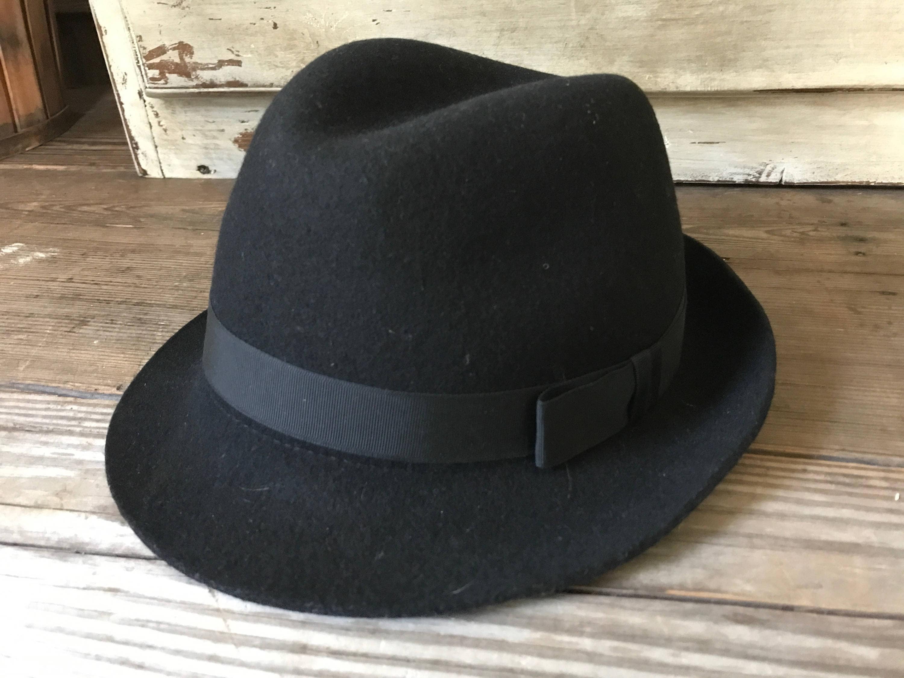 Christys London Black Felt Fedora Hat 