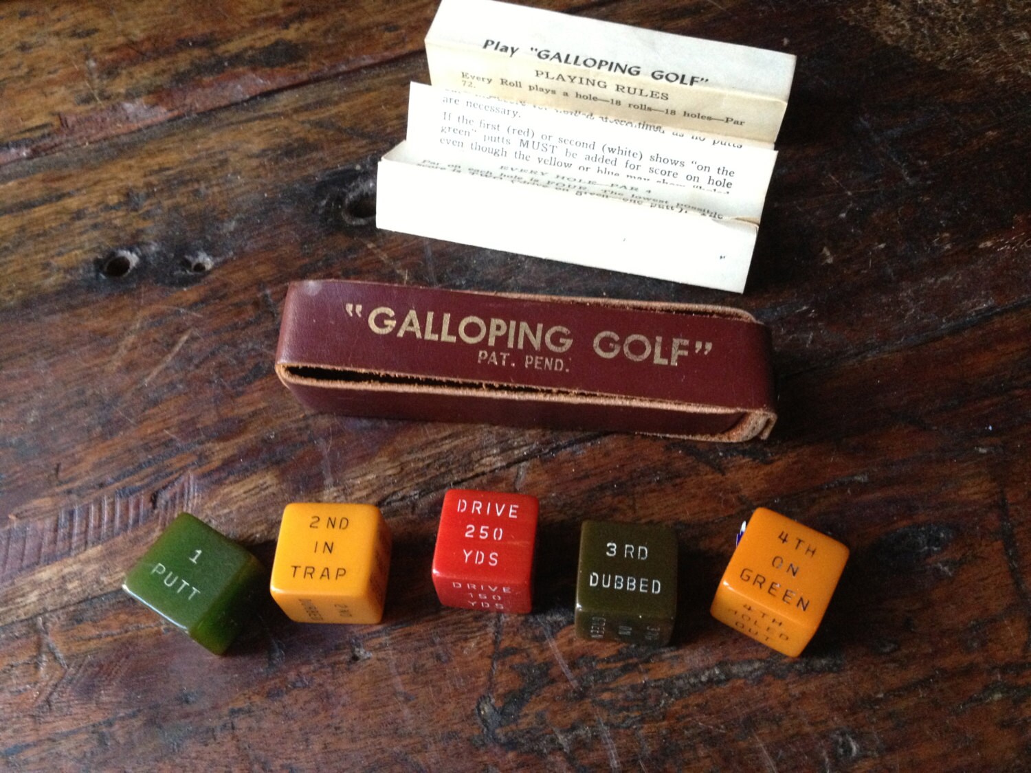 Galloping Golf Dice Game Bakelite in Leather Case Original - Etsy