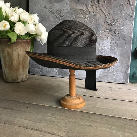 Edwardian Straw Hat Antique Downtown Abbey Style - image 6
