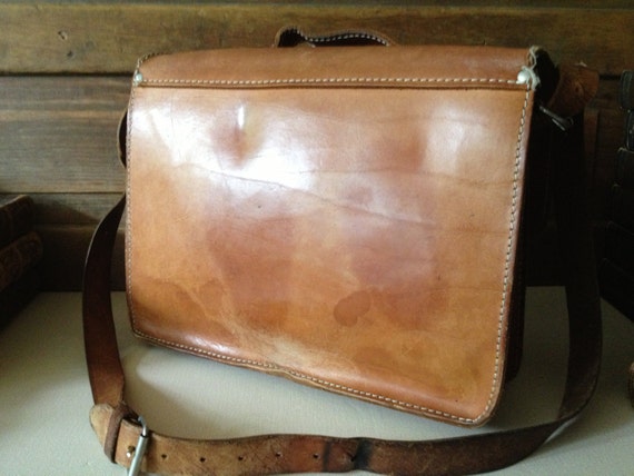 Brown Leather Satchel Bag Crossbody Briefcase By … - image 2