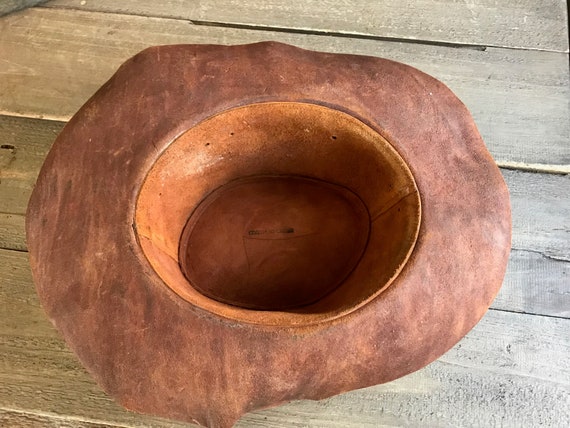 Rustic Leather Hat, Southwestern Cowboy Rancher H… - image 9