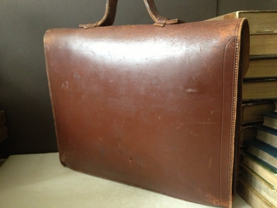 Brown Leather Briefcase Handcrafted in England, T… - image 3