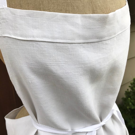 French White Linen Apron, Chef, Cook, Baker, French F… Gem
