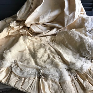 19th C Beaded Silk Wedding Dress Oyster Cream Ca 1892 for - Etsy
