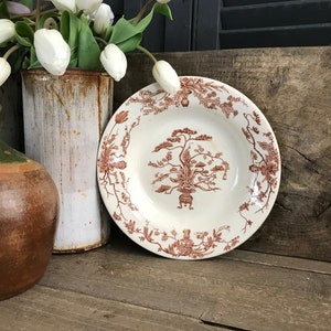 French Gien Faïence Plate, Stoneware, Floral, Médailles d'or, Yeddo, Diplome D'Honneur, French Farmhouse, Farm Table image 2