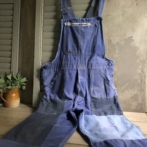 French Jeans Overall Work Wear, Bib Overalls, Blue Jeans, Peasant Work Wear, Distressed Denim, Homesteader, Gardening Wear image 10