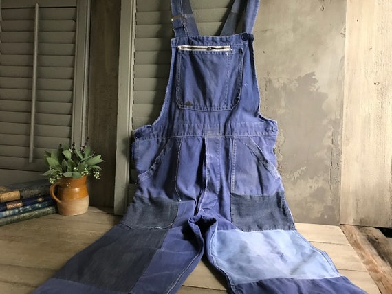 French Jeans Overall Work Wear, Bib Overalls, Blu… - image 10