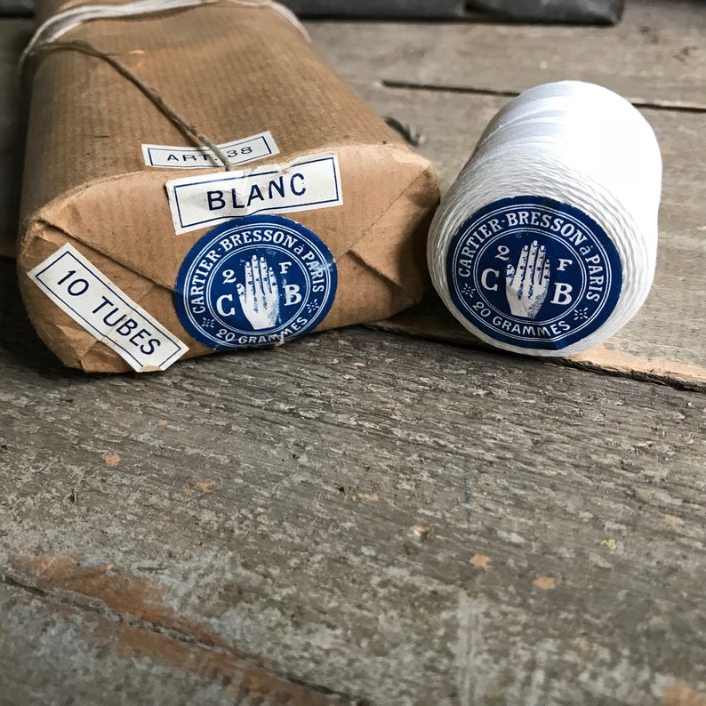 French Blanc Thread, Cartier Bresson, Original Packaging, 10 Pack, 20 Grammes Each image 2