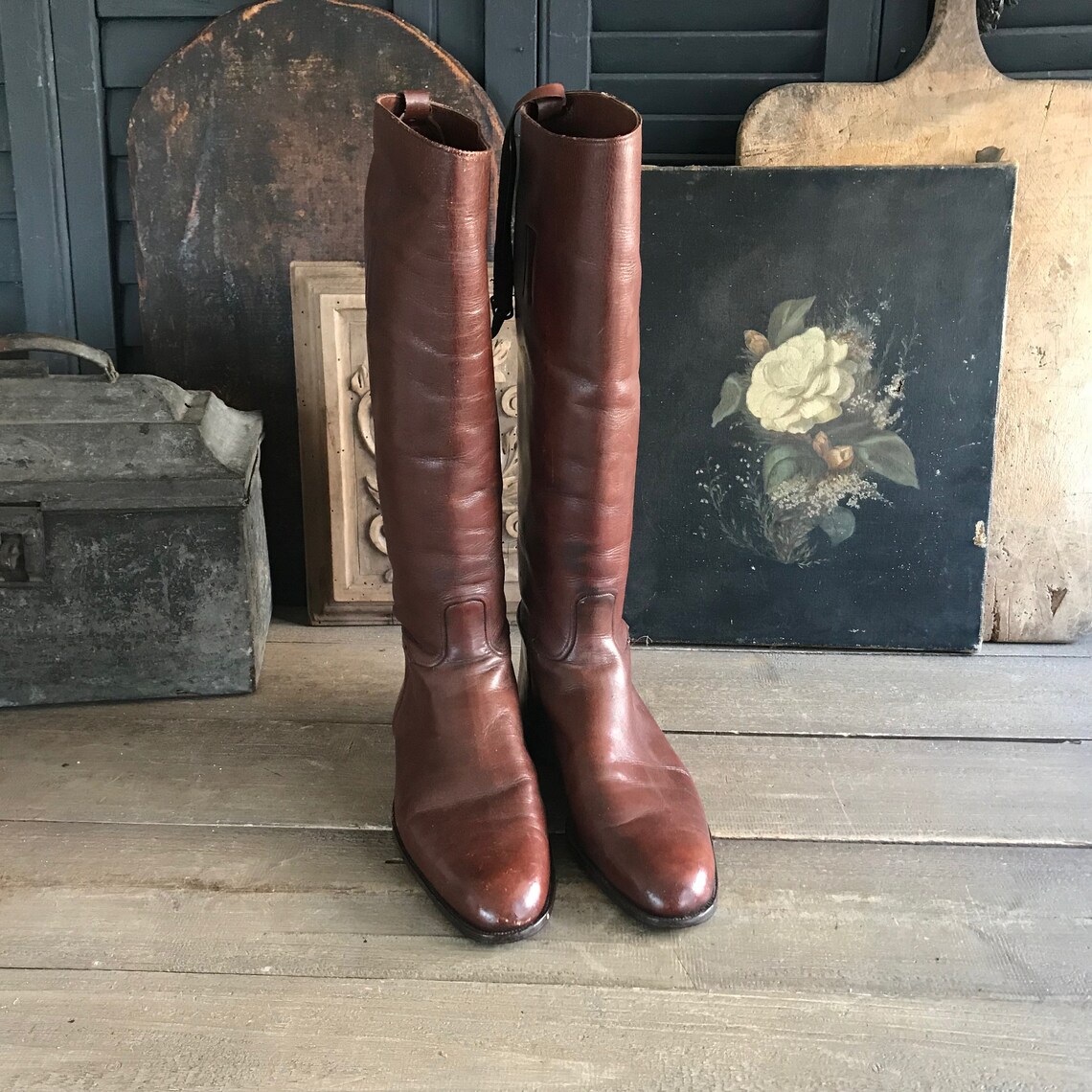 1940s Riding Boots Made in England Handcrafted Chestnut Brown Etsy