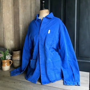 French Chore Jacket, Blue de Travail, Cotton Twill, Garden, Farmhouse Peasant, Work Wear