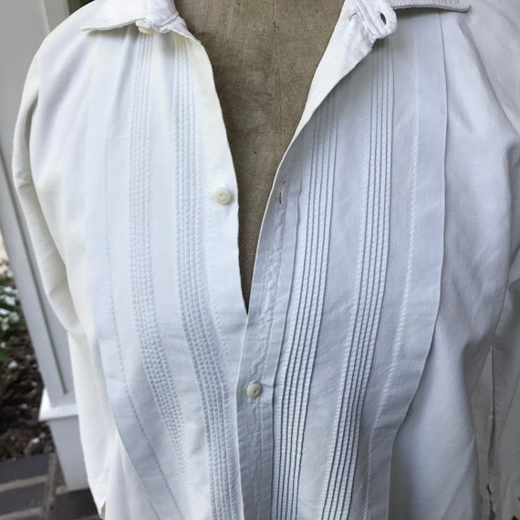 French Linen Shirt, Gents Chemise, Edwardian Smoc… - image 7