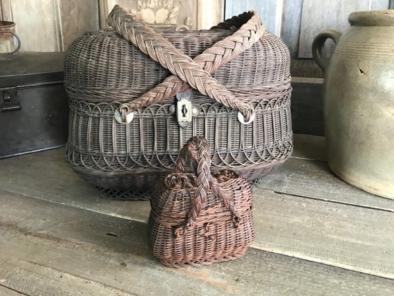 French Tiny Panier de Ferme, Miniature Basket, Na… - image 7