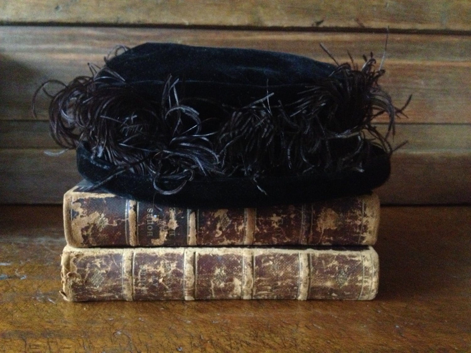 Black Velvet Feathered Hat, Ladies Formal Hat, New York 
