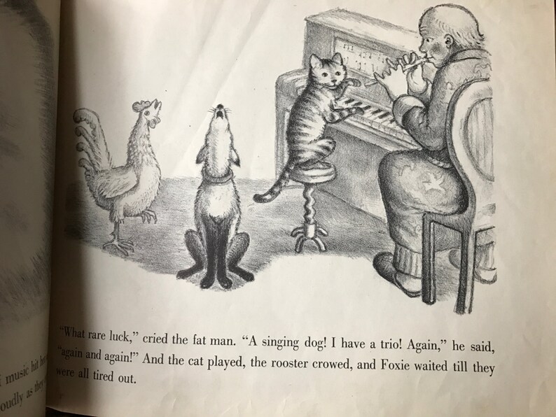 1949 First Edition Childrens Book, Foxie by Ingri and Edgar Parin d'Aulaire, Full Page Illustrations, Hardcover image 4