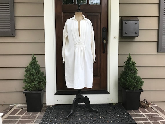 Rustic 19th C French Chore Shirt, Linen Chemise, … - image 8