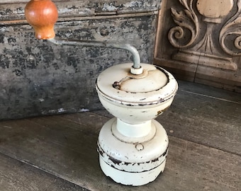 French Peugeot Coffee Grinder, Pepper Mill, Primitive Antique Farmhouse Kitchen Cuisine Decor, Original Label