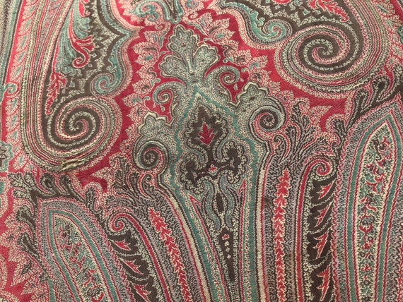 Antique Paisley Wool Shawl Throw Classic Traditio… - image 10