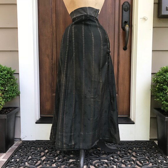 Antique French Black Wool Skirt, Peasant Country … - image 5