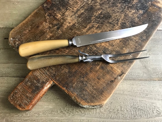 Rustic Stainless Carving Set, Antler Handle, Lamson Stainless