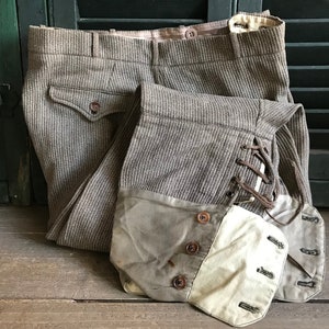 1930年代のヴィンテージ乗馬パンツ、ジョッパーズ、ウールパンツ