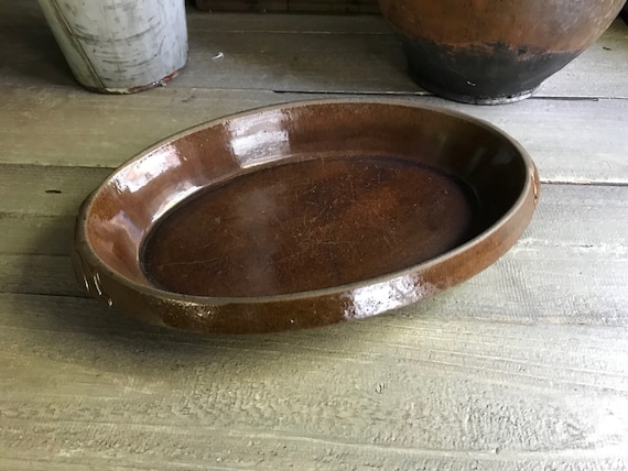 Französische Steingut-Auflaufform, französische Faïence, Keramik, Bauernhausküche