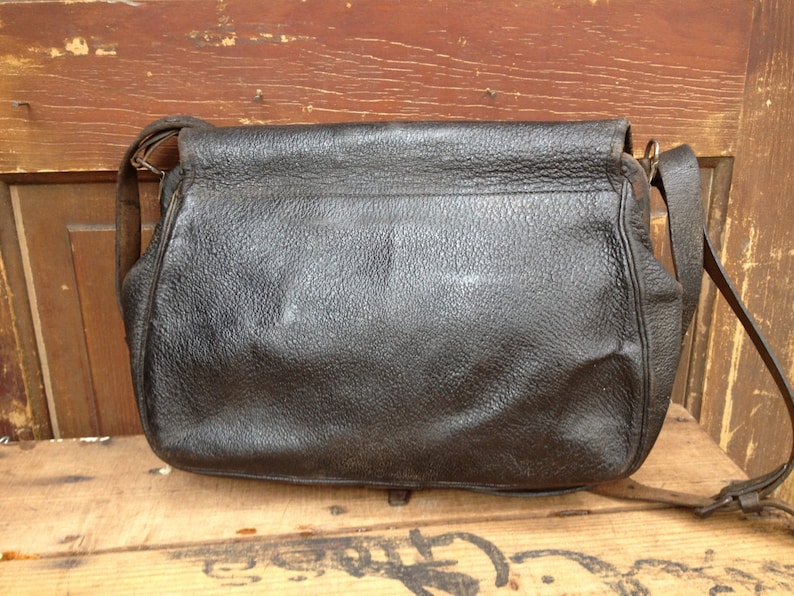 French Leather Engineer Case Bag Messenger Telegraph Railway Tool Satchel