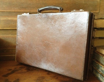 Maletín rústico de cuero, maleta, agregado, estuche para documentos, cuero de piel de cerdo