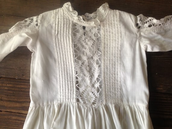 Edwardian Christening Gown Fine Cotton Crochet Lac