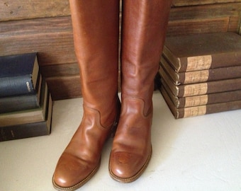 Frye Leather Riding Boots Sienna Brown Campus Size 7,5 US