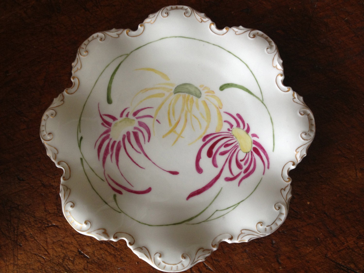 1927 GDA Limoges Plate Made in France Handpainted Floral Etsy
