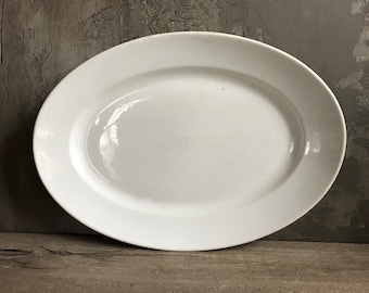 French White Ironstone Platter, Mehun, CP and Co, Large White Oval Serving Dish