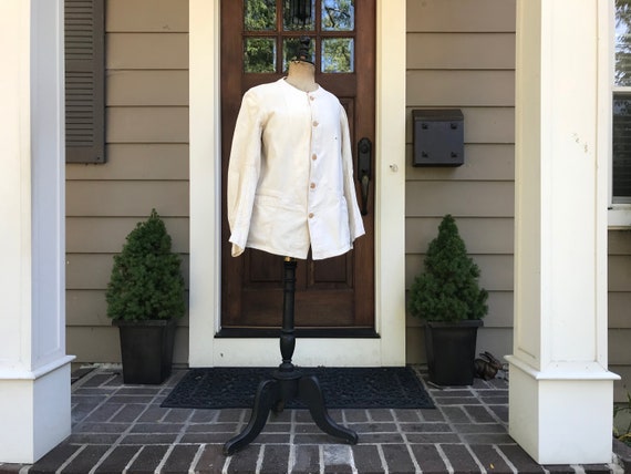French Chore Jacket, Off White Cotton Twill, Gard… - image 1