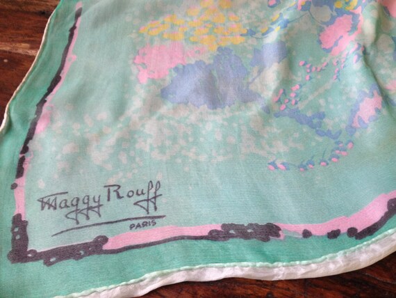 Maggy Rouff Paris France, Couture Designer Scarf,